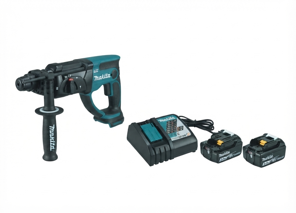 Makita DHR202RF Akku Kombihammer 18 V 2,0 J SDS Plus + 2x Akku 3,0 Ah + Ladegerät