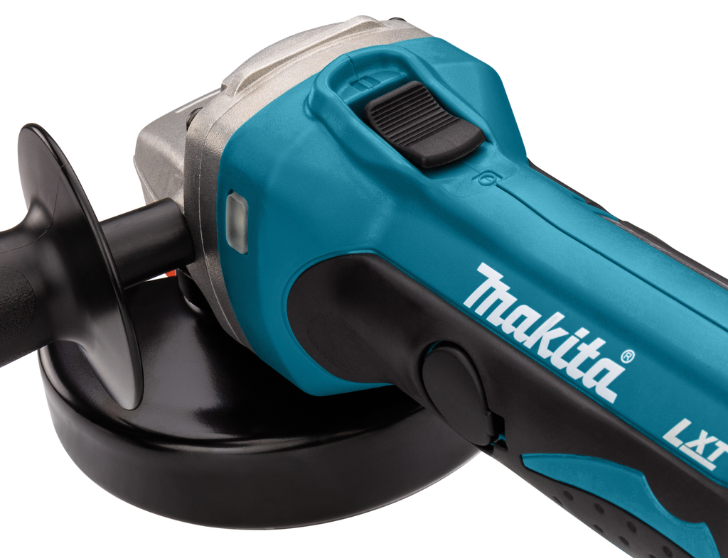Makita DGA452RTJ Akku-Winkelschleiferset mit 2x BL1850B + DC18RC im Makpac