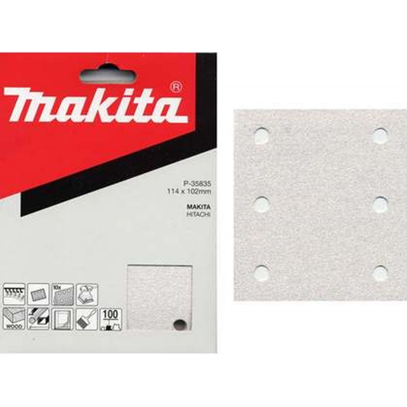 Makita P-35813 Papier ścierny rzep 114x102 mm/ 10 szt./ K60/ BO4561/54