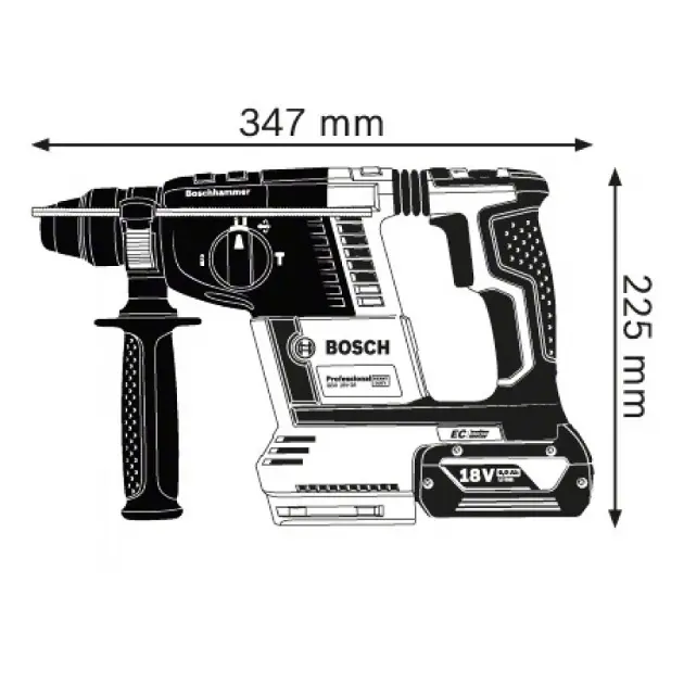 Bosch Professional 0611910000 GBH 18V-26F 18V Akku-Kombihammer