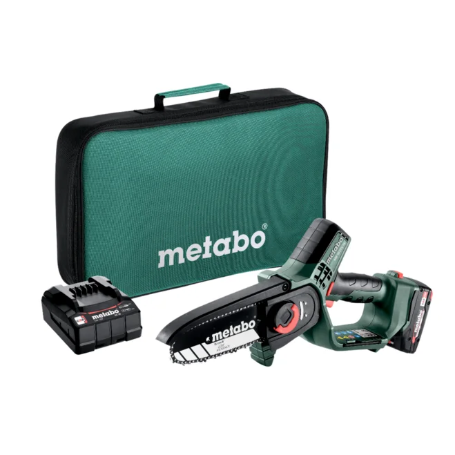 Metabo MS 18 LTX 15 Akku-Gehölzsäge 18 V – 15 cm – 2,0 Ah Akku, Ladegerät & Werkzeugtasche (600856500)