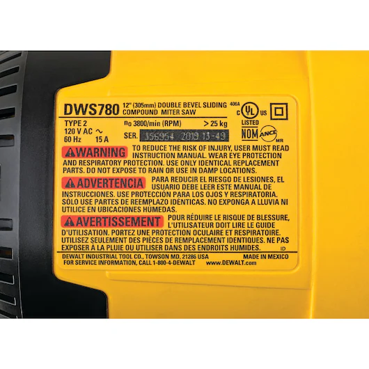 DeWalt DWS780-QS 1.675 Watt Paneelsäge 305mm mit XPS-Schnittlinienanzeige DWS780-QS