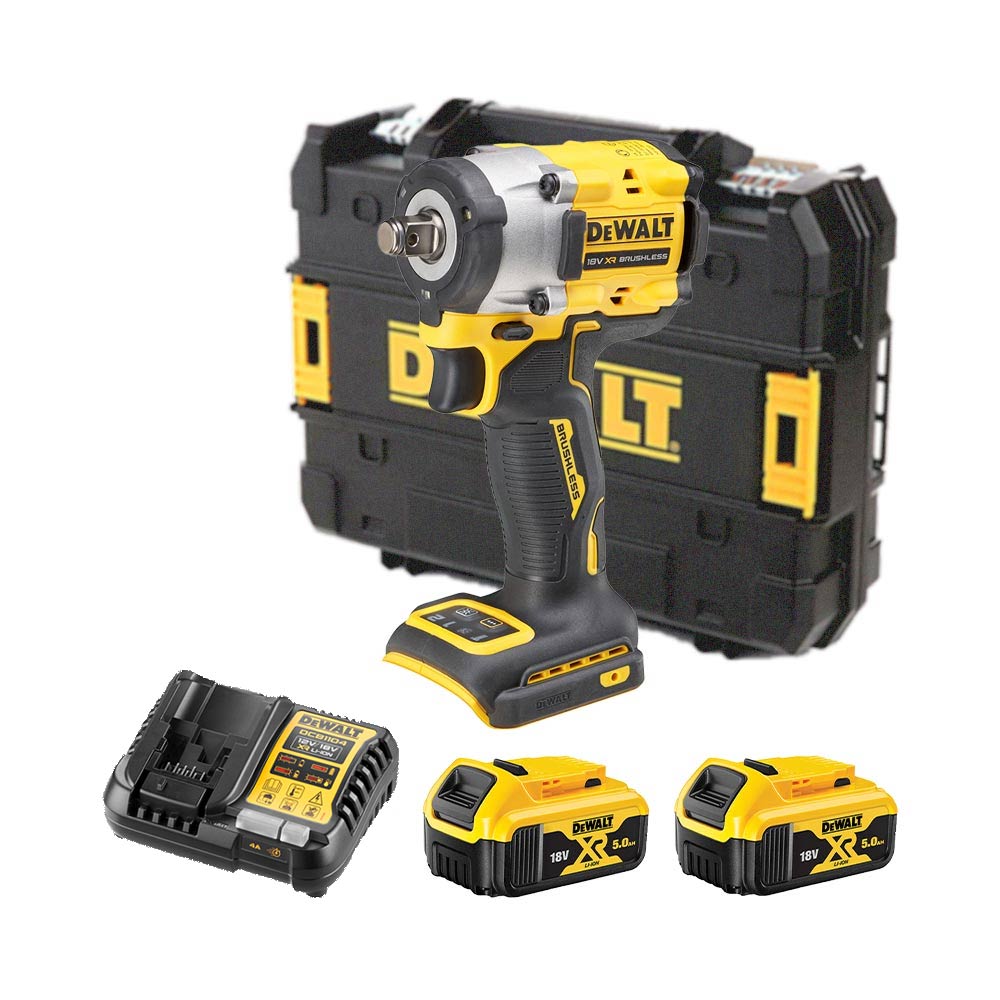 DeWalt DCF921P2T-QW 18V Akku-Schlagschrauber 1/2″ mit 2x 5 Ah Akkus, Ladegerät und Koffer